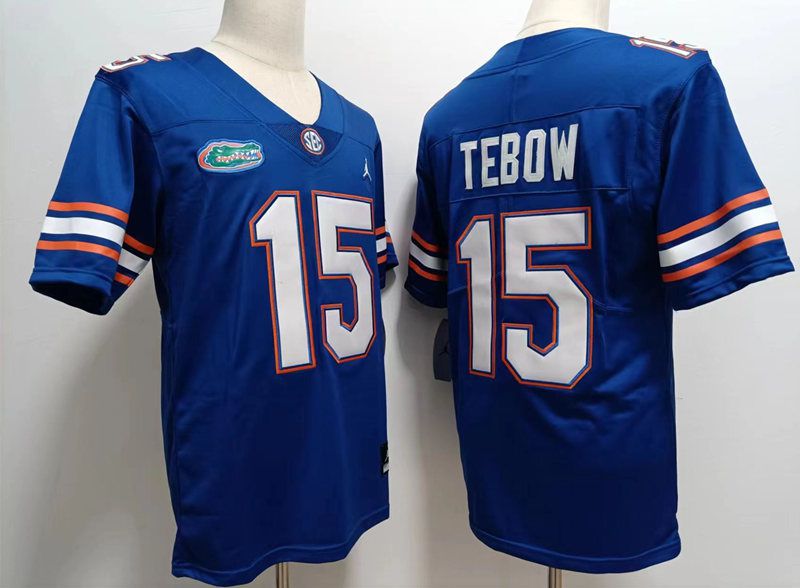 Men Florida Gators #15 Tebow Blue 2025 NCAA Jersey->ncaa teams->NCAA Jersey